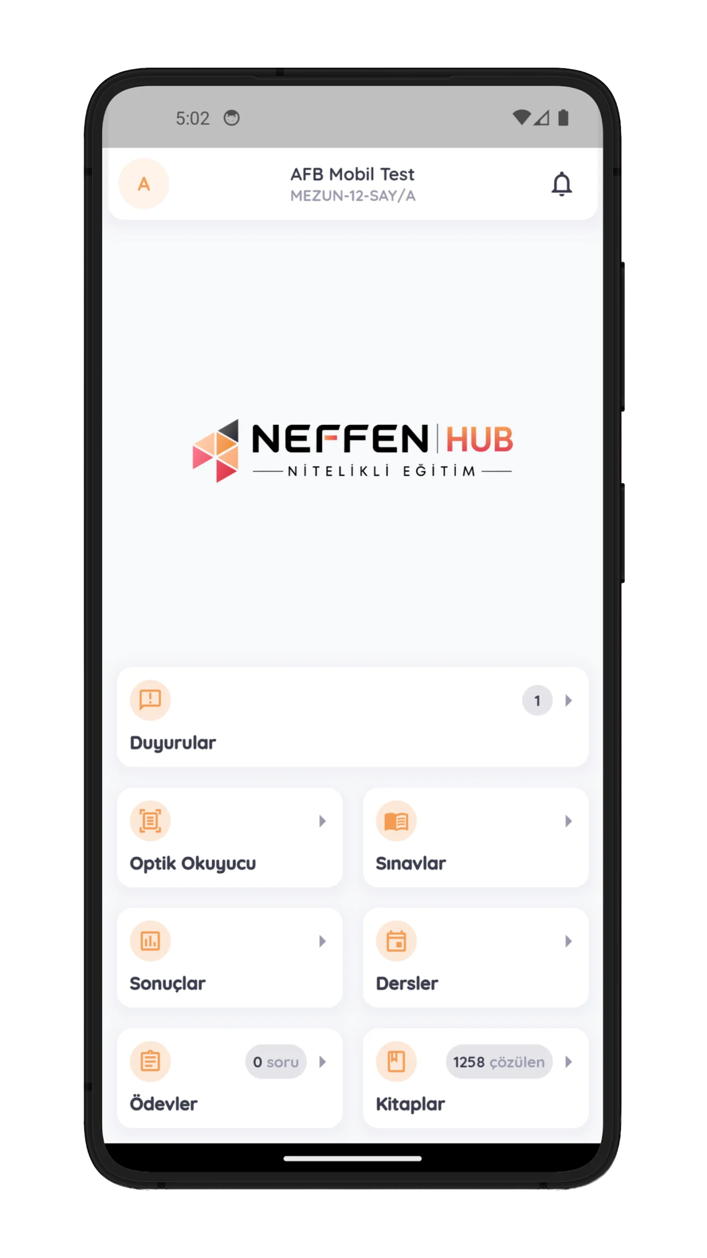 Neffen Hub mobil uygulama önizlemesi